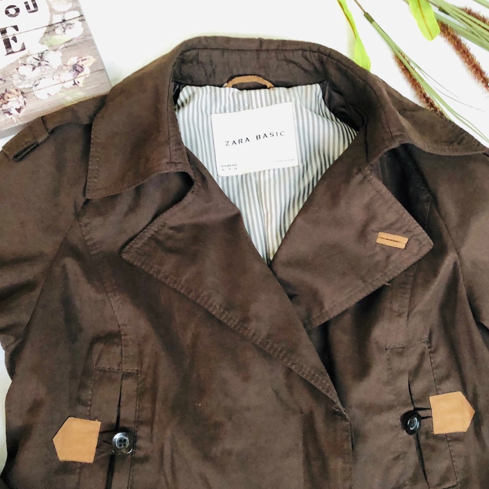 Zara Basic Cropped Trench Coat - image 2